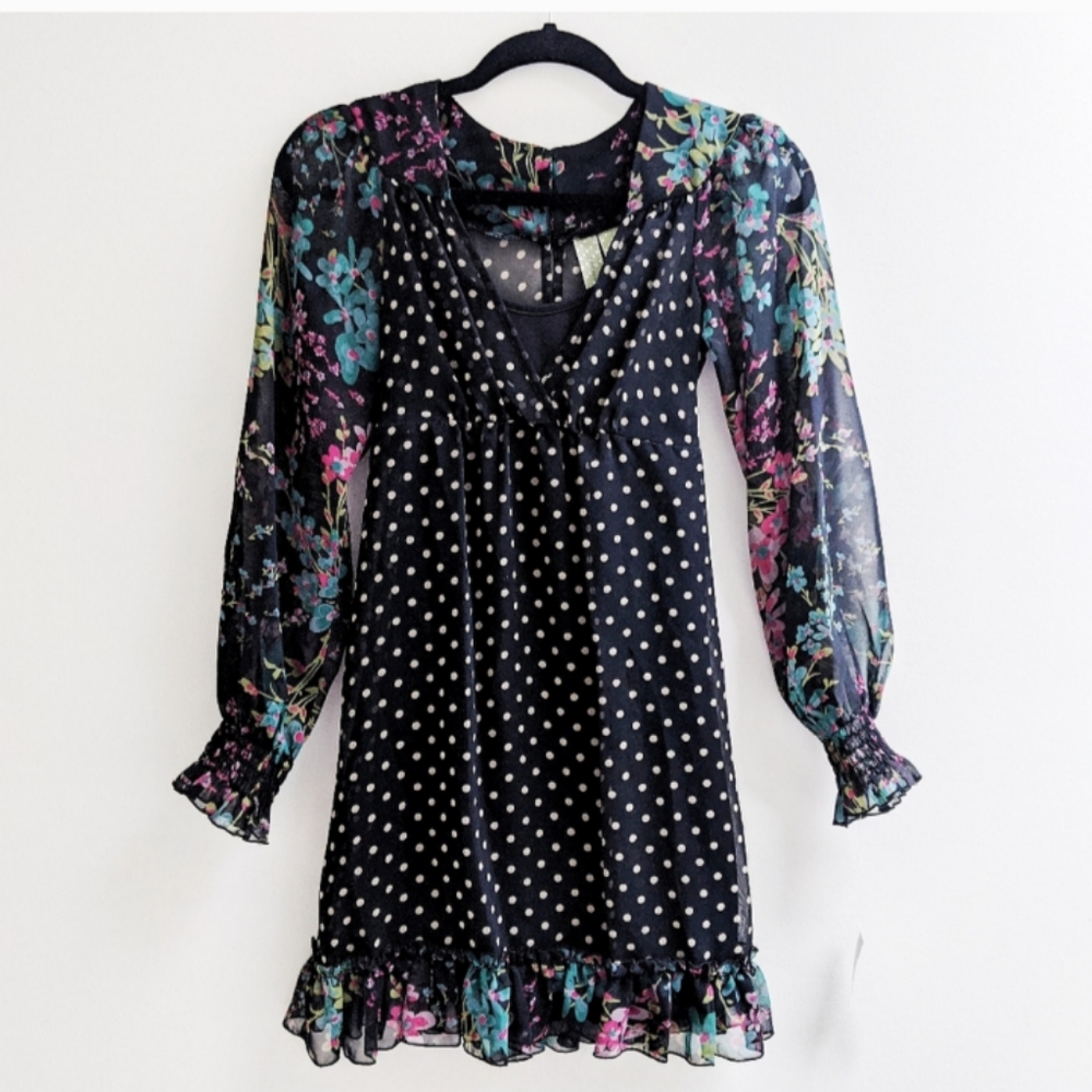 JOHNNY MARTIN 2PC DRESS SHEER OVER TANK SZ 1